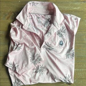 johnnie-O Men's Pink Palm Polo
